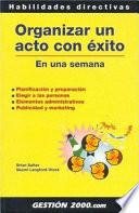 Libro Organizar un Acto con éxito en una Semana