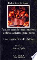 Libro Paraíso cerrado para muchos, jardines abiertos para pocos ; Los fragmentos de Adonis