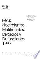 Perú, nacimientos, matrimonios, divorcios y defunciones registrados e informados
