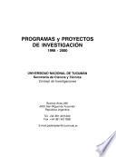 Programas y proyectos de investigación 1998-2000