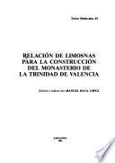 Relación de limosnas para la construcción del Monasterio de la Trinidad de Valencia