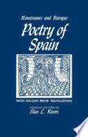 Libro Renaissance and Baroque Poetry of Spain