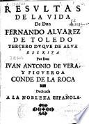 Resultas de la vida de don Fernando Aluarez de Toledo, tercero duque de Alua