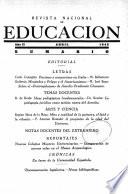 Revista nacional de educación. Abril 1942