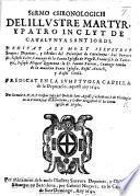 Sermo chronologich [on John xv. 2] del Illustre Martyr y Patro inclyt de Catalunya Sant Jordi, etc