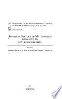 Libro Studies in History of Mathematics Dedicated to A.P. Youschkevitch