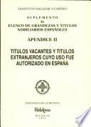 Suplemento al Elenco de grandezas y títulos nobiliarios españoles