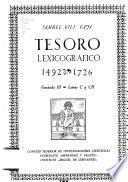 Tesoro lexicografico, 1492-1726