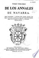 Tomo tercero de los Annales de Navarra