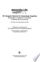 XV Congreso Nacional de Arqueología Argentina